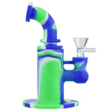 (WATER PIPE) 6.3" SILICON - GREEN WHITE