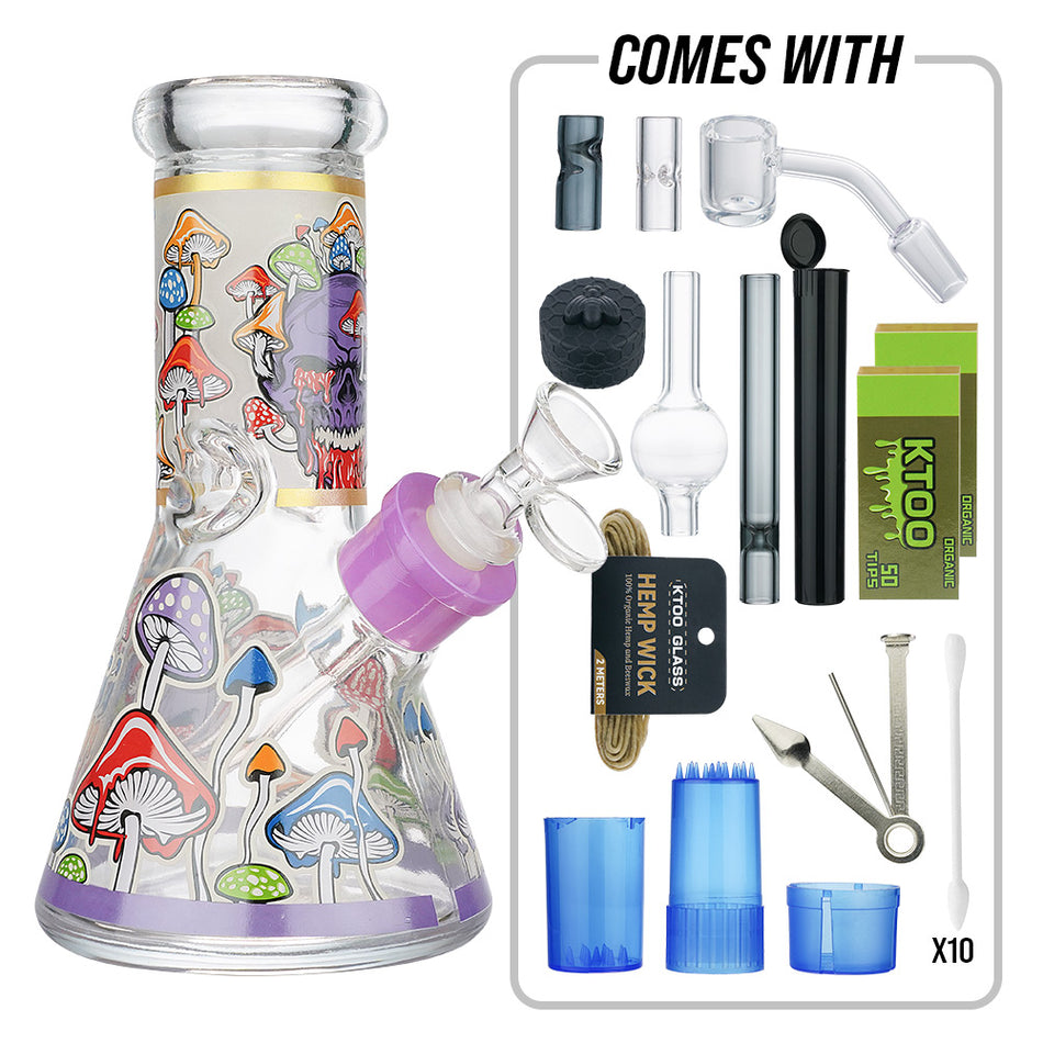 (WATER PIPE) 8" KTOO BEAKER SET TM08403 - PURPLE