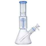 (WATER PIPE) 10" TREE PERC BEAKER - JADE BLUE