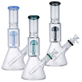 (WATER PIPE) 10" TREE PERC BEAKER - JADE BLUE