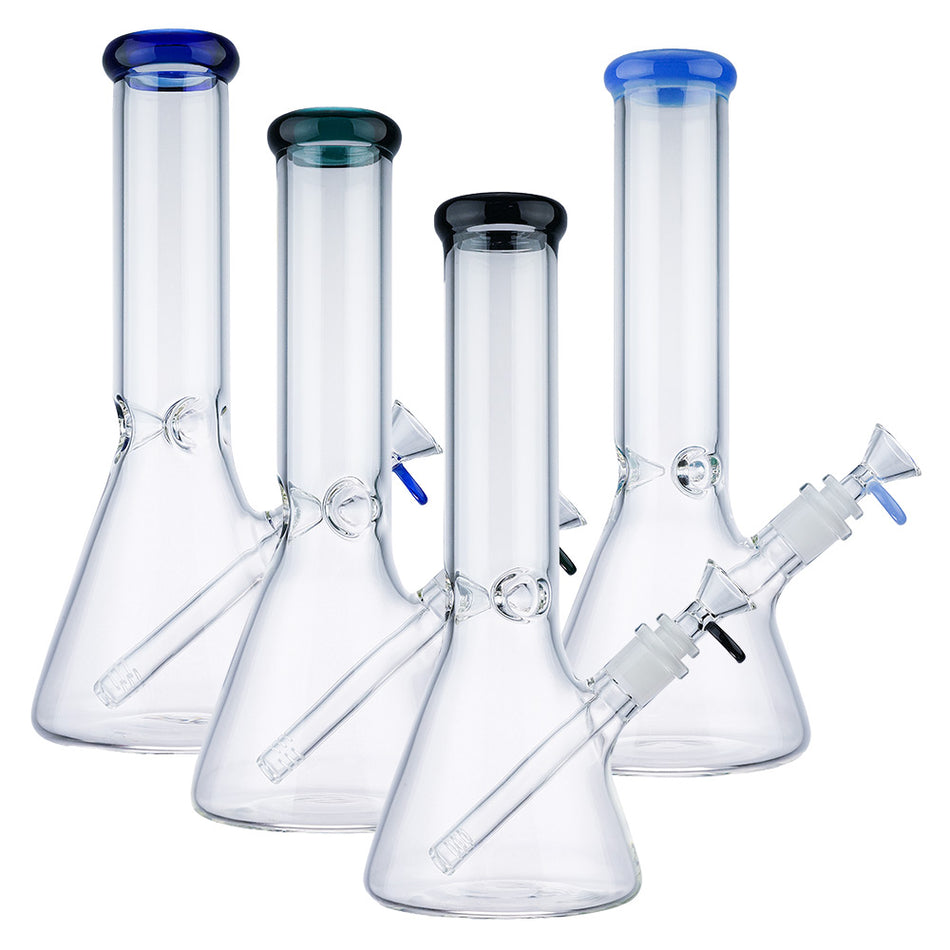 (WATER PIPE) 12" 7mm BEAKER - TEAL