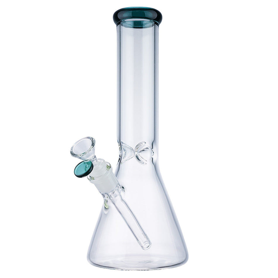 (WATER PIPE) 12" 7mm BEAKER - TEAL