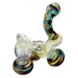 (BUBBLER) 6.5" TRIPLE CHAMBER COLORED - JADE BLUE BLACK RED