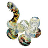 (BUBBLER) 6.5" TRIPLE CHAMBER COLORED - JADE BLUE BLACK RED