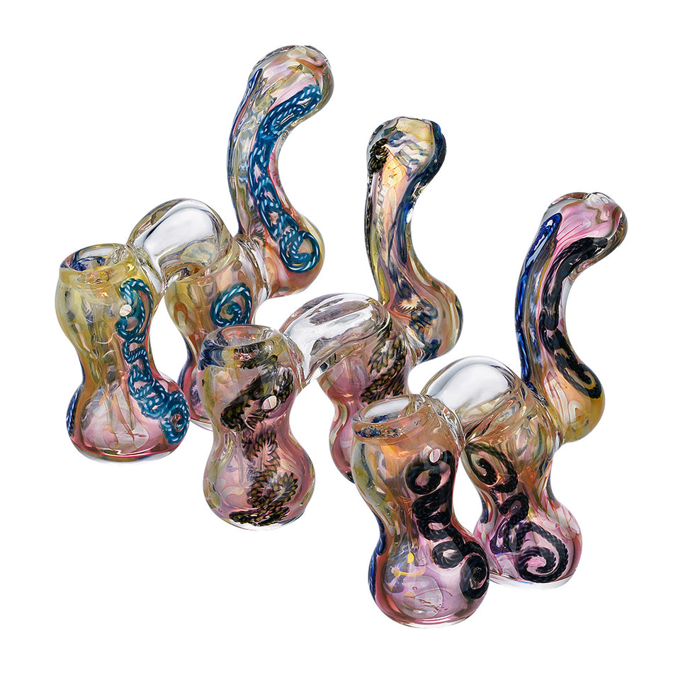 (BUBBLER) GOLD FUMED DOUBLE BUBBLER - ASSORTED