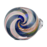 (HAND PIPE) 3.5" SHINNY INSIDE SWIRL COLOR LINE - BLUE