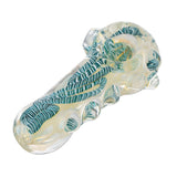 (HAND PIPE) 4" EXTRA HEAVY SPOON PIPE - LIGHT TEAL