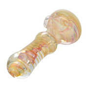 (HAND PIPE) 4" INSIDE SWIRL GOLD FUMED