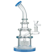 (WATER PIPE) 9.5" CAKE STYLE WITH BUILT IN PERC - OPAQUE BLUE