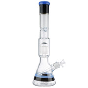 (WATER PIPE) 18" 2 TONE WITH TREE PERC - BLACK JADE BLUE