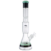 (WATER PIPE) 18" 2 TONE WITH TREE PERC - BLACK JADE GREEN