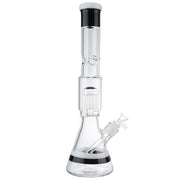 (WATER PIPE) 18" 2 TONE WITH TREE PERC - BLACK WHITE