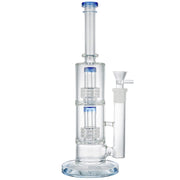 (WATER PIPE) 18" DOUBLE DIAMOND PERC - BLUE