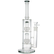 (WATER PIPE) 14" DOUBLE DIAMOND PERC - GREY