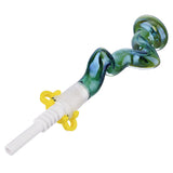 (NECTAR STRAW) ZIG ZAG SEE THROUGH CERAMIC TIP - TEAL