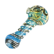 (HAND PIPE) 3.5" TWISTED COLOR - BLUE
