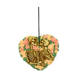 (INCENSE BURNER) FANTASY - SKELETONS WITH FLOWERS