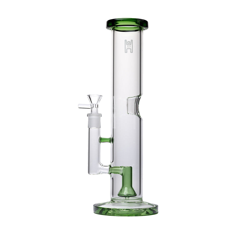 (WATER PIPE) 12" HUMAN GRADE TUBE - GREEN ACCENT