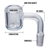 (BANGER) QUARTZ BANGER FLAT TOP 22mm 90° 3mm THICK - 10mm