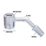 (BANGER) QUARTZ BANGER FLAT TOP 22mm 45° 3mm THICK - 14mm