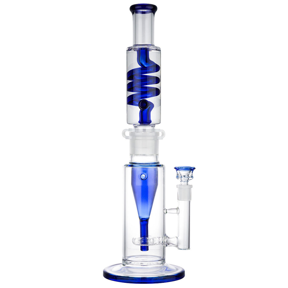 (WATER PIPE) 16" WATER DROP FREEZABLE SCIENTIFIC GLASS - BLUE