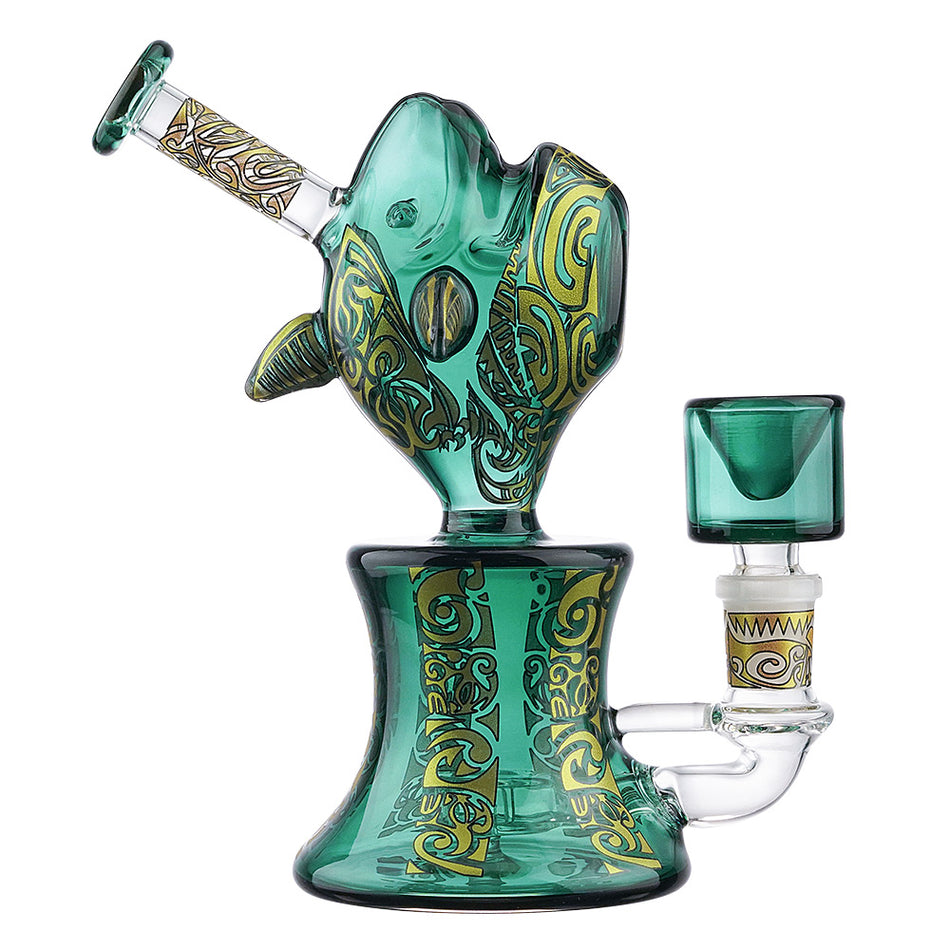 (RIG) 6.5" COLOR TUBING GOLD DECAL FISH - TEAL