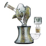 (RIG) 6.5" COLOR TUBING GOLD DECAL FISH - GREY