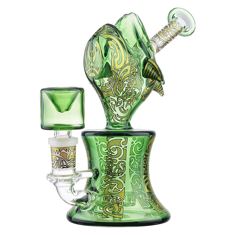 (RIG) 6.5" COLOR TUBING GOLD DECAL FISH - GREEN