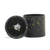 (GRINDER) WULF BEVEL 4PC 65mm TOP ASHTRAY - BLACK GREEN SPLATTER