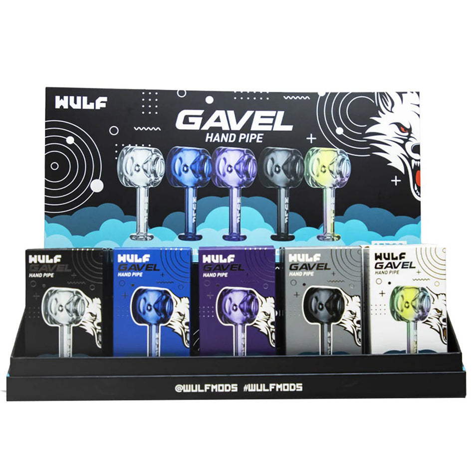 WULF GLASS GAVEL HAND PIPE 15CT
