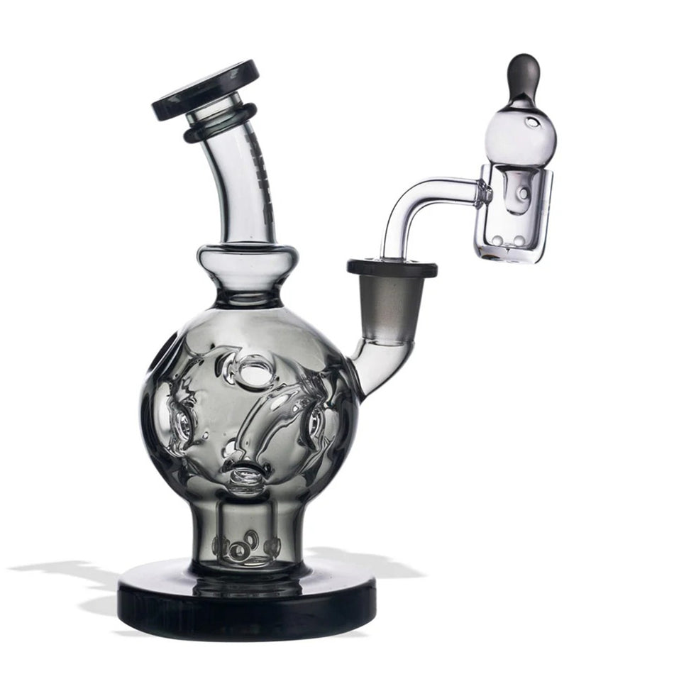 (WATER PIPE) WULF GLASS "ATOM" - SMOKE