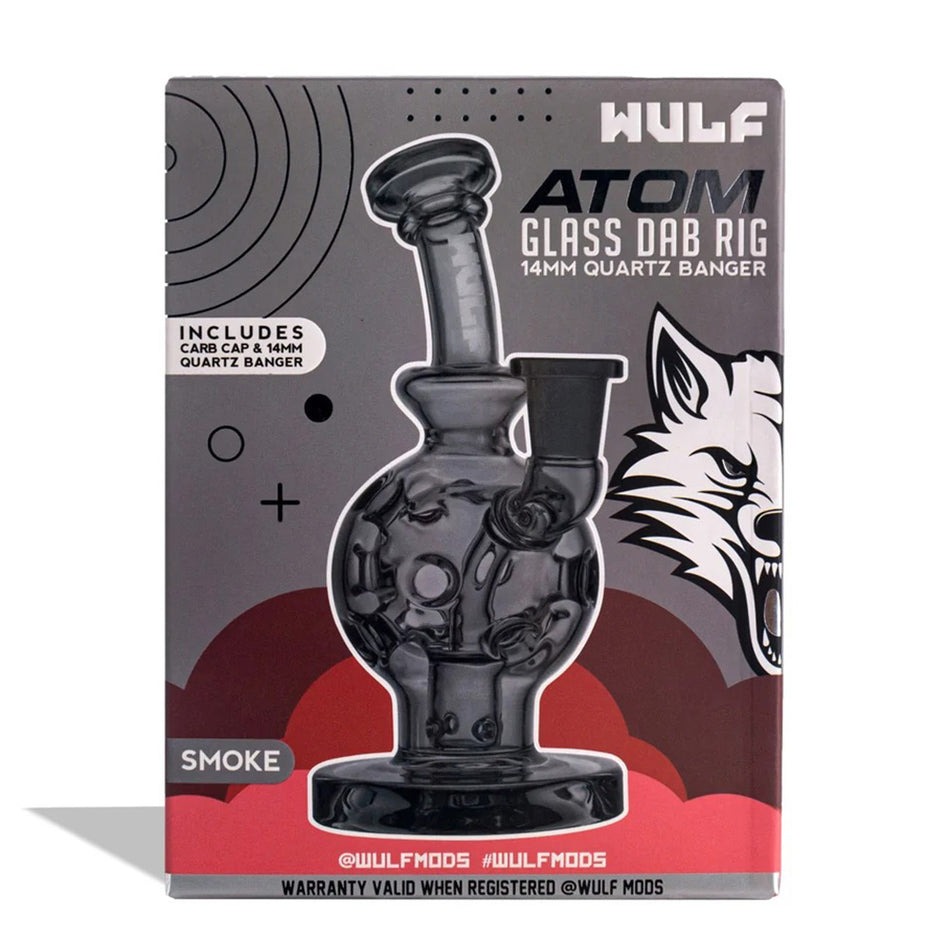 (WATER PIPE) WULF GLASS "ATOM" - SMOKE
