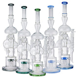 (WATER PIPE) 20" TALL SCIENTIFIC GLASS - JADE BLUE