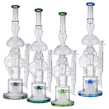 (WATER PIPE) 20" TALL SCIENTIFIC GLASS - GREY