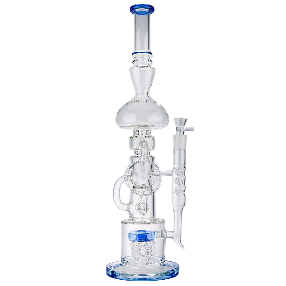 (WATER PIPE) 20" TALL SCIENTIFIC GLASS - BLUE