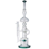(WATER PIPE) 20" TALL SCIENTIFIC GLASS - DARK GREEN