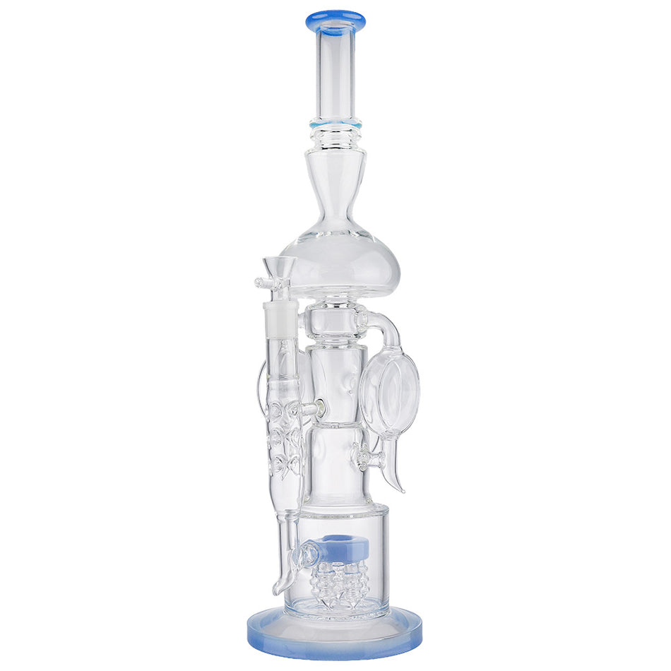 (WATER PIPE) 20" TALL SCIENTIFIC GLASS - JADE BLUE