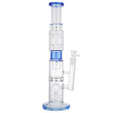 (WATER PIPE) 18" TALL SCIENTIFIC GLASS - BLUE