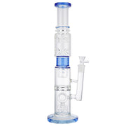 (WATER PIPE) 18" TALL SCIENTIFIC GLASS - BLUE