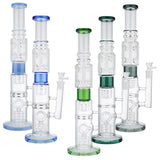 (WATER PIPE) 18" TALL SCIENTIFIC GLASS - GREEN