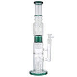 (WATER PIPE) 18" TALL SCIENTIFIC GLASS - DARK GREEN