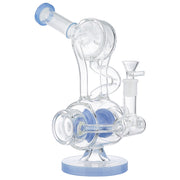 (WATER PIPE) 11" LOOKAH STYLE MICROSCOPE MULTIPLE WHEEL - JADE BLUE