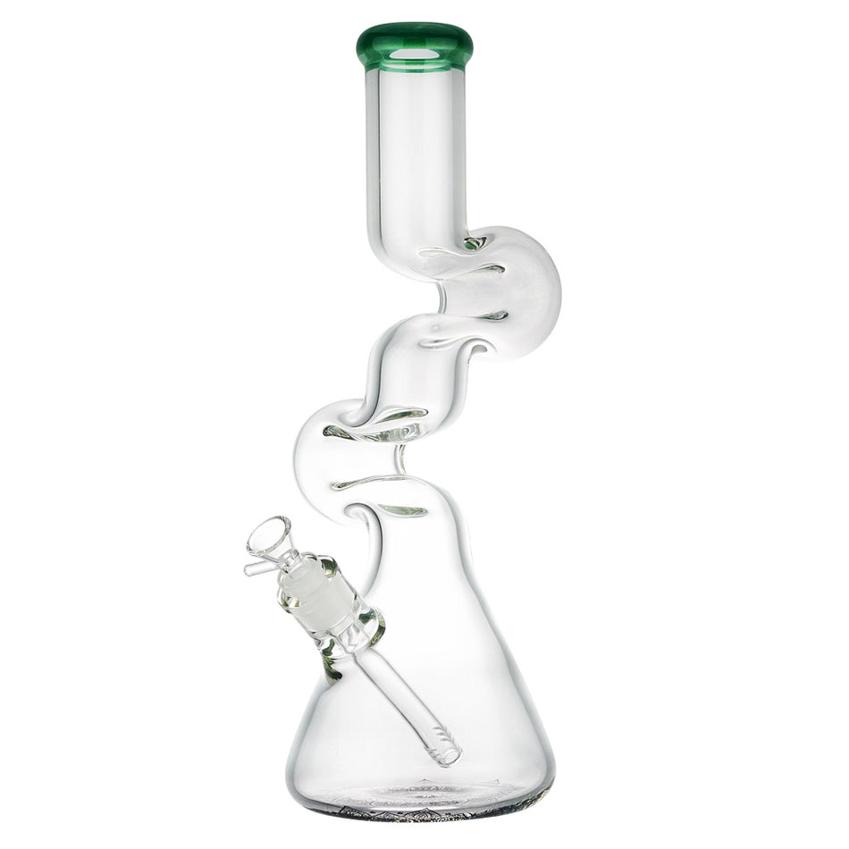 (WATER PIPE) 15" ZONG 9MM THICK - DARK GREEN