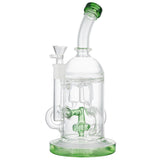 (WATER PIPE) 11" LOOKAH STYLE SCIENTIFIC TRIPLE PUMP PERC - GREEN