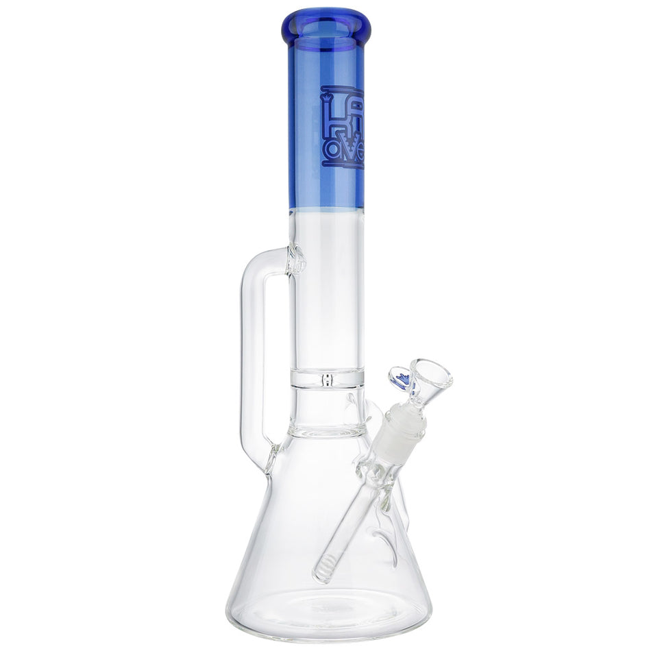 (WATER PIPE) 17" KRAVE DOUBLE HAND GRIP RECYCLING BEAKER - BLUE