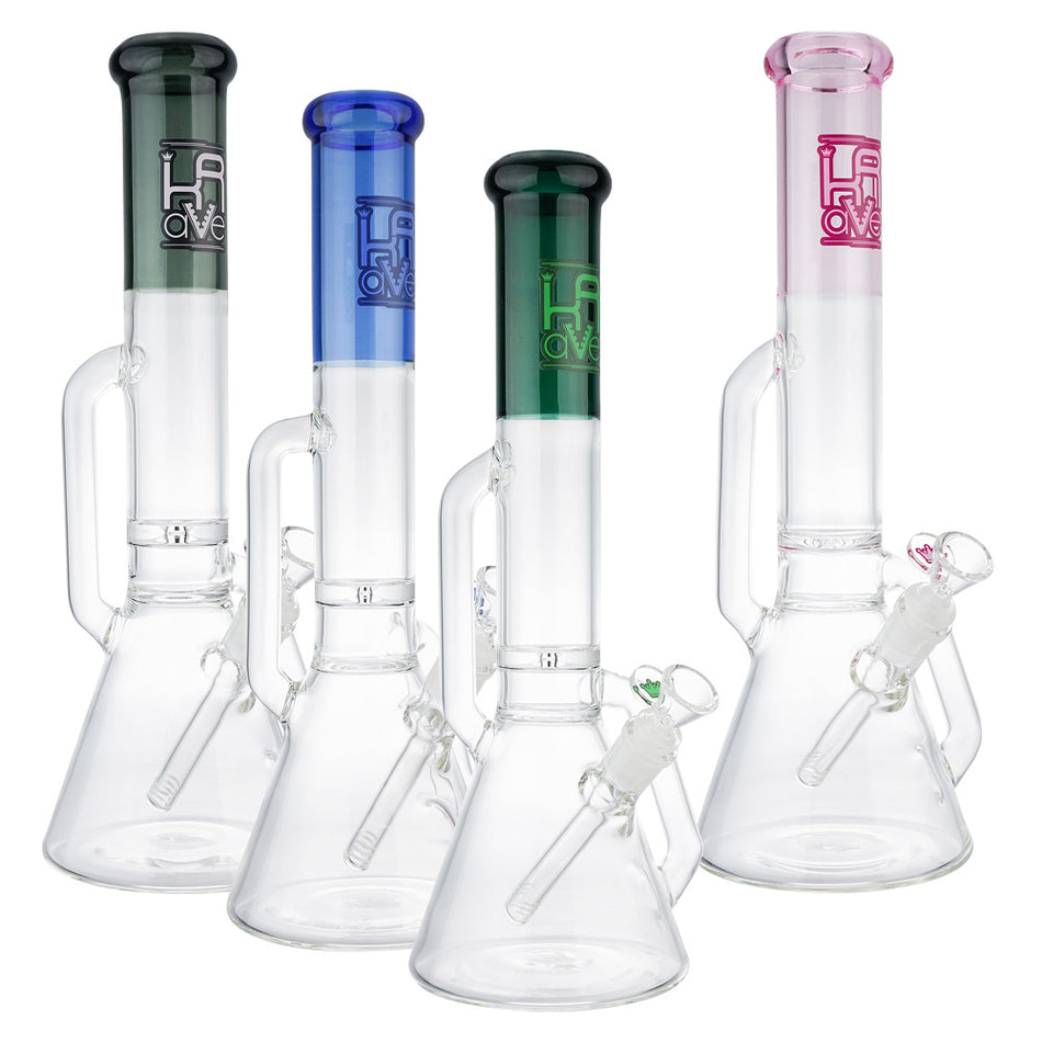 (WATER PIPE) 17" KRAVE DOUBLE HAND GRIP RECYCLING BEAKER - GREY