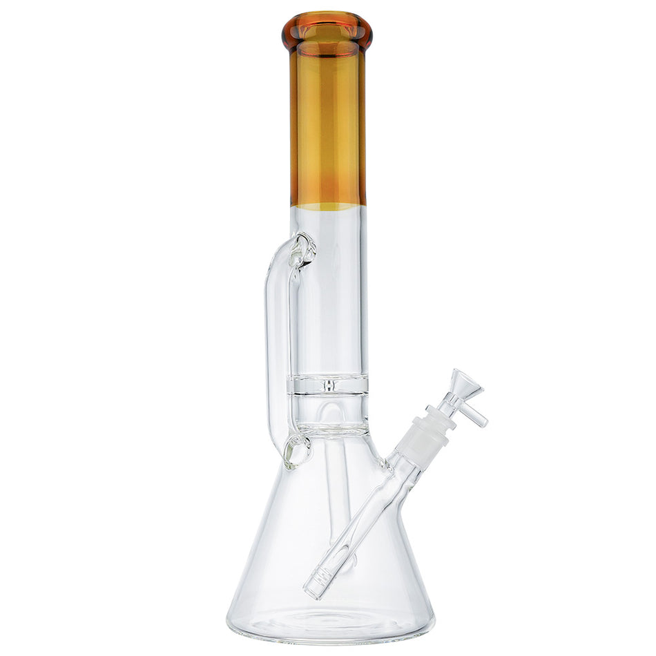 (WATER PIPE) 17" KRAVE DOUBLE HAND GRIP RECYCLING BEAKER - AMBER