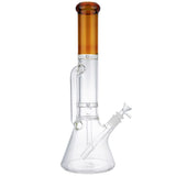 (WATER PIPE) 17" DOUBLE HAND GRIP AND PERC - AMBER