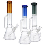 (WATER PIPE) 17" DOUBLE HAND GRIP AND PERC - AMBER