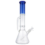 (WATER PIPE) 17" DOUBLE HAND GRIP AND PERC - BLUE